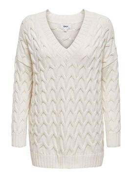Pull Only Bina Blanc pour Femme