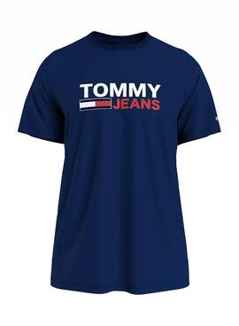 T-Shirt Tommy Jeans Corp Logo Bleu marine pour Homme