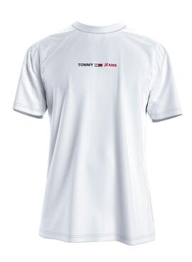 T-Shirt Tommy Jeans Linear Logo Blanc Homme