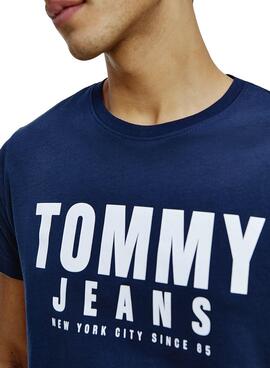 T-Shirt Coffre central Tommy Jeans Bleu marine Homme
