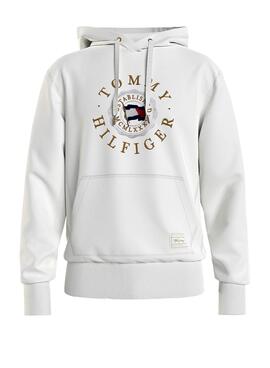 Sweat Tommy Hilfiger Icon Coin Blanc Homme