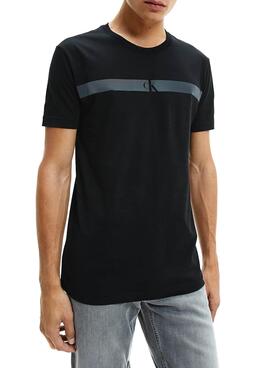 T-Shirt Calvin Klein Horizontal Noire pour Homme