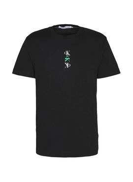 T-Shirt Calvin Klein Repeat text Noire Homme