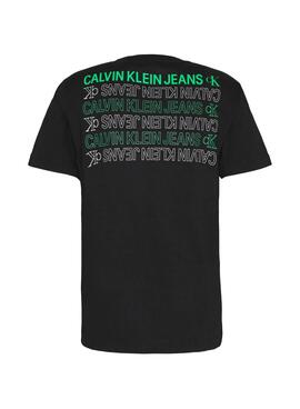 T-Shirt Calvin Klein Repeat text Noire Homme