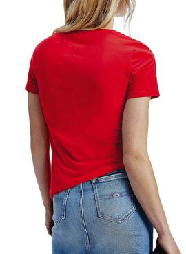 T-Shirt Logo Tommy Jeans Essential Rouge Femme