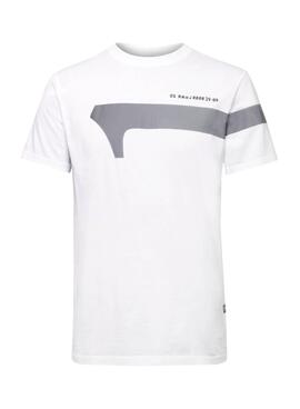 T-Shirt G-Star Reflective Graphic Blanc Homme