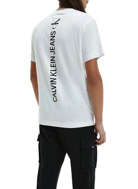 T-Shirt Calvin Klein Vertical Blanc pour Homme