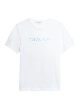 T-Shirt Calvin Klein Institutional Blanc Garçon