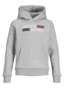 Sweat Jack & Jones Logo Corp Gris pour Garçon