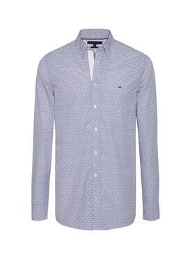 Chemise Tommy Hilfiger Micro Print Blue Men