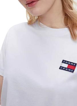 T-Shirt Tommy Jeans Badge Tee Blanc pour Femme