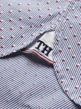 Chemise Tommy Hilfiger Micro Print Blue Men