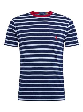 T-Shirt Polo Ralph Lauren Rayures Bleu pour Homme