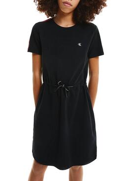 Robe Calvin Klein Tape Sleeve  Noire pour Fille