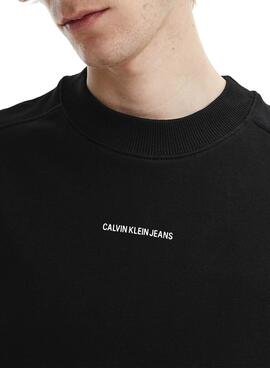 Sweat Calvin Klein Crew Neck Noir pour Homme