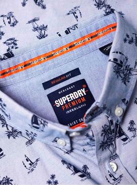 Chemise Superdry Premium Shoreditch Bleu Homme