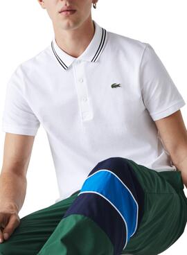 Polo Lacoste Sport Contrast Blanc pour Homme