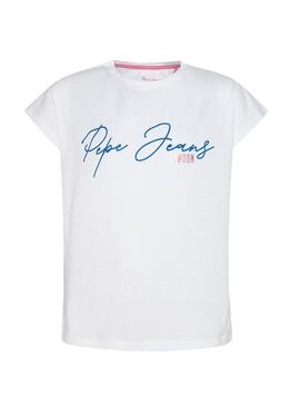 T-Shirt Pepe Jeans Nina Blanc pour Fille