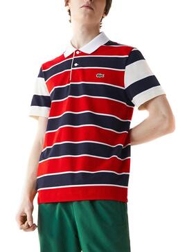 Polo Lacoste Knitted Rouge pour Homme