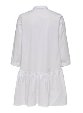 Robe Only Ditte Life 3/4 Blanc pour Femme