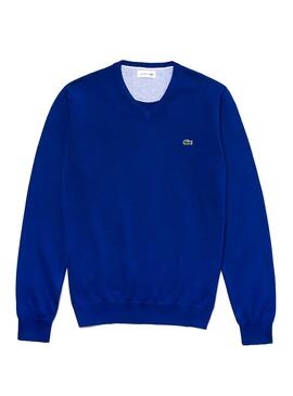 Pull Lacoste Basico Bleu électrique