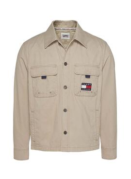 Chemise Tommy Jeans US Back Graphic Beige Homme