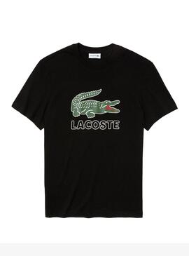 T-Shirt Lacoste Croco Homme Noir