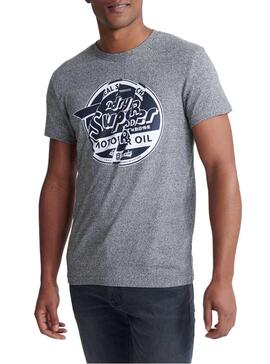 T-Shirt Superdry Brand Language Gris Homme