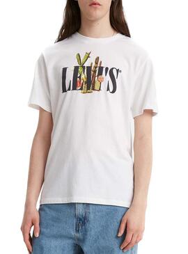 T-Shirt Levis 90S Serif Cactus Blanc Homme