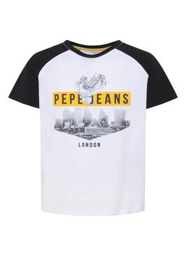 T-Shirt Pepe Jeans Karamo Blanc pour  Garçon