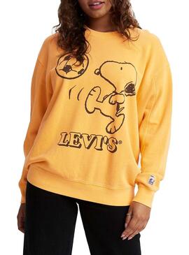 T-Shirt Levis Snoopy Jaune Unbasic pour Femme