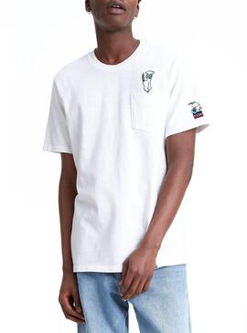 T-Shirt Levis Snoopy Pocket Blanc Détendu Homme
