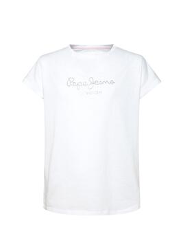 T-Shirt Pepe Jeans Nuria Blanc pour Fille