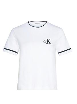 T-Shirt Calvin Klein Embroidery Tipping Femme
