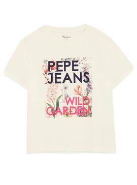 T-Shirt Pepe Jeans Addison Blanc pour Femme