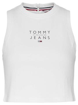 Top Tommy Jeans Logo Blanc pour Femme