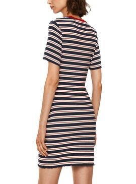 Robe Tommy Jeans Striped Marin pour Femme