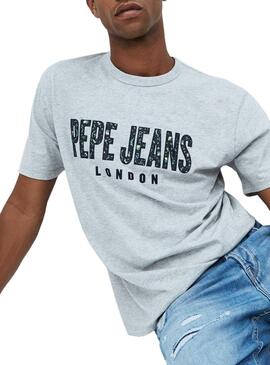 T-Shirt Pepe Jeans Salvador Gris pour Homme