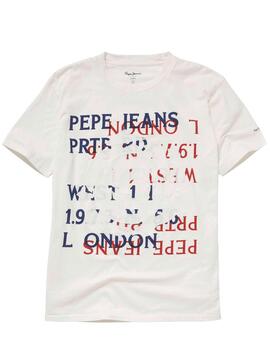 T-Shirt Pepe Jeans Harold Blanc pour Homme