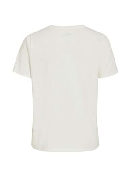 T-Shirt Vila Rolling Stones Blanc pour Femme