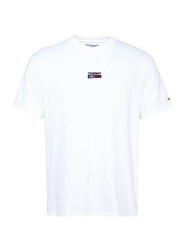 T-Shirt Tommy Jeans Small Logo Blanc Homme