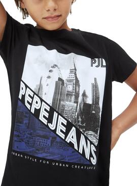 T-Shirt Pepe Jeans Filippo Noir pour Garçon