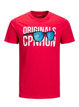 T- Shirt Jack and Jones Jorlips Rouge