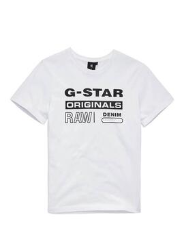 T-Shirt G Star Raw Originals Blanc pour Garçon