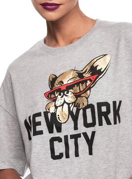 T-Shirt Superdry New York Gris pour Femme