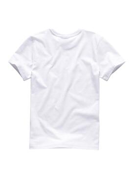 T-Shirt Patch G-Star Blanc pour Garçon