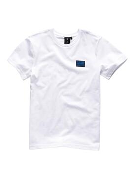 T-Shirt Patch G-Star Blanc pour Garçon