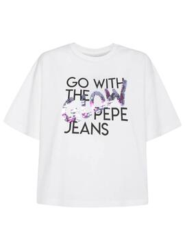 T-Shirt Pepe Jeans Adina Blanc pour Femme