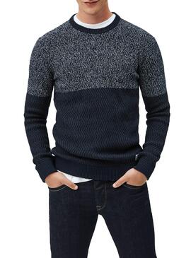 Pull Pepe Jeans Federico Bleu pour Homme