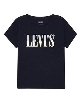 T-Shirt Levis Logo brillant Bleu marine pour Fille